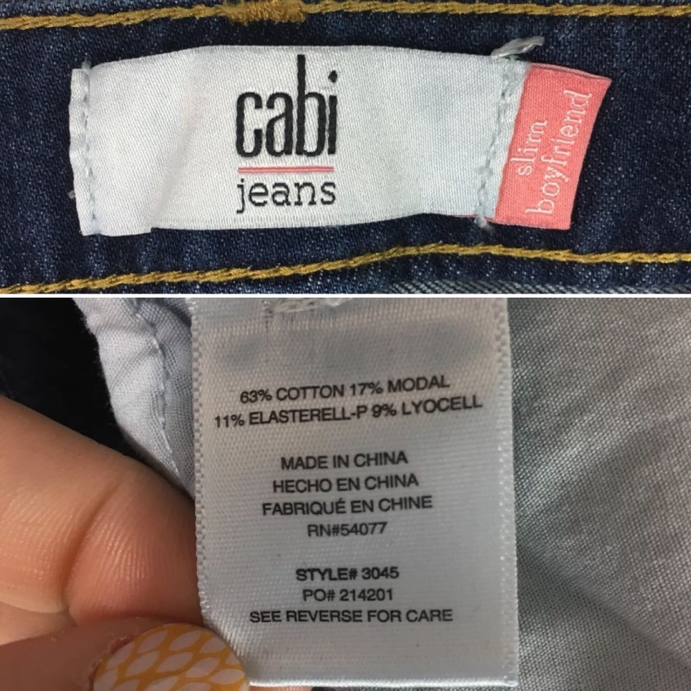 CAbi Slim Boyfriend Jeans Size 6 Distressed Dark - Picture 7 of 8